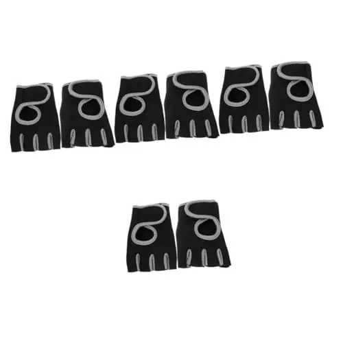 Produktbild: Happyyami 4 Sätze Fitness-Handschuhe Schützende Fahrradhandschuhe Verschleißfeste Angelhandschuhe Schützende Fitnesshandschuhe Halbfingerhandschuhe Reithandschuhe Faserstoff Grey 2 Stück * 4