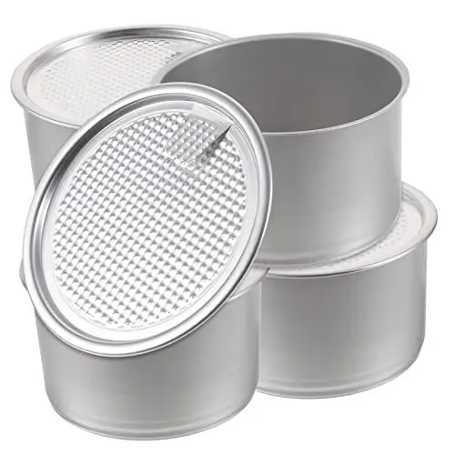 Produktbild: Happyyami 4stücke Aluminium-dosen Mit Deckel Lebensmittelgeeignete Aufbewahrungsbehälter Für Snacks Kekse Katzen Und Hundefutter Für Picknicks Und Küche Luftdicht