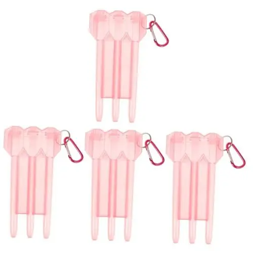 Produktbild: Happyyami 4 Stück -aufbewahrungsbox Harter Dartkoffer Veranstalter -etui Mit Verschlussschnalle Behälter -Tragetasche Verstellbares -etui Halter Fall Rosa Edelstahl