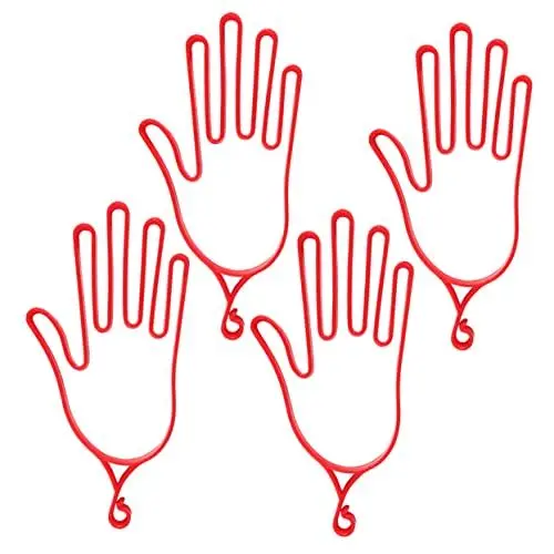 Produktbild: Happyyami 4 Stück Golfzubehör Sporthandschuhe Sportzubehör Handschuhe Aufhänger kleiderständer Handschuhspanner Handschuhhaltebügel Fäustlinge Werkzeug Halterung Handschuhhalter Bahre
