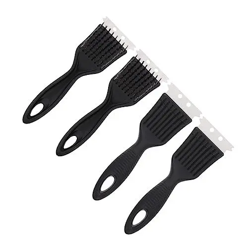 Produktbild: Happyyami 4-teiliges Reinigungsbürsten-Set Aus Edelstahldrahtbürste Und Schaber Für Eine Einfache Grillreinigung