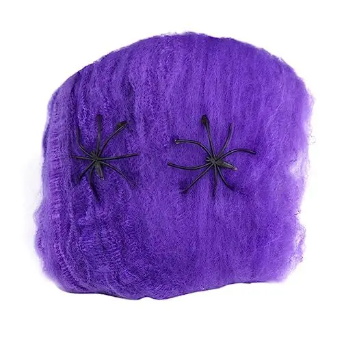 Produktbild: Happyyami 4 Stück Halloween-dekore Halloween-spinnenweben Halloween-spinnennetz Halloween-dekorationen Baumwollspinnennetz Und Spinnen Bilden Requisiten