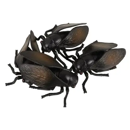 Produktbild: Happyyami 4stücke Teiliges Realistische Zikaden Modellfigur Aus Kunststoff Dekoration Für Kinderzimmer Und Insekten-Liebhaber Sicher Und Langlebig Für Stundenlangen Spielspaß