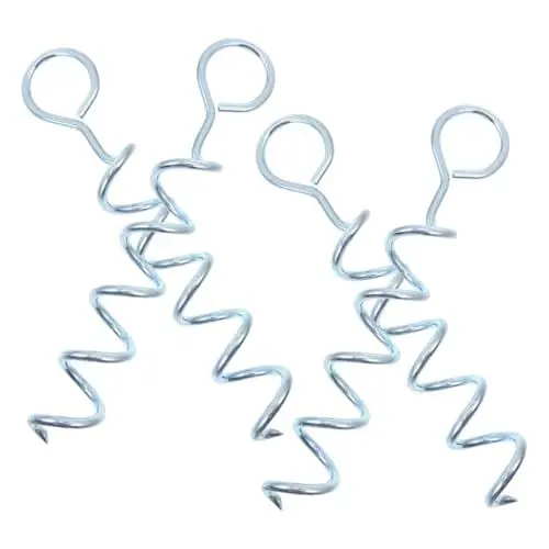 Produktbild: Happyyami 4 Stück Trampolinzelt Zelt fixieren strandzelt Outdoor Zelt Heringe Stabile Zelt Heringe Zeltbefestigung Camping zubehör Campingpfähle Heavy Duty Heringe für Plane Eisen Silver