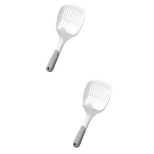 Produktbild: Happyyami 4 Stück katzenstreu katzensand Katzenklo wurfkiste Katze cat Litter Shovel Katzen Sand Katzen streue katzentoilette für Kitten latzenklo Metall Schaufel Müllbeutel Weiß