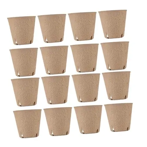 Produktbild: Happyyami 50 Stück Gartenpflanzwerkzeuge Gartengeräte Pflanzensamen Papierpflanzentöpfe pflanzenpflege Topf für Samen Torfpflanzentöpfe Anzuchttöpfe Gartenbedarf Kräutertöpfe Zellstoff Khaki