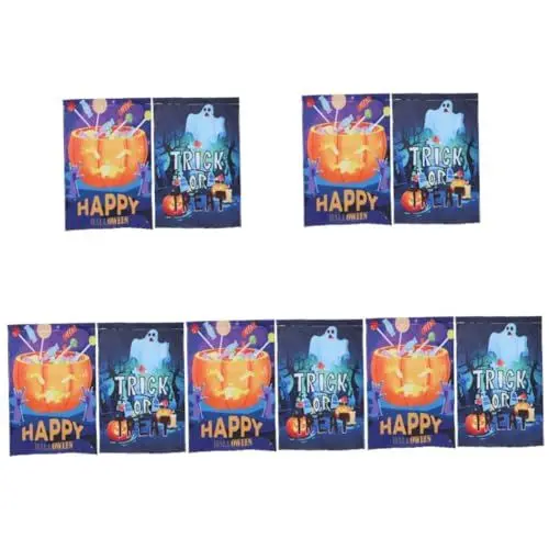 Produktbild: Happyyami 5 Sätze Halloween-gartenbanner Süßes Oder Saures Gartenflagge Gruselige Gartenfahne Halloween Aussendeko Halloween Gartendeko Fröhliche Halloween-flagge Spukhaus-flagge 2 Stück * 5