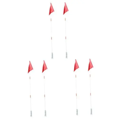 Produktbild: Happyyami 6 STK Fahrradfahnenmast Fahrradfahnen Mit Stange Fahrräder Flagge Fahrradfahne Mit Stange Zur Professionelle Radsportflagge Fahrrad-Flagge Rot Glasfaser