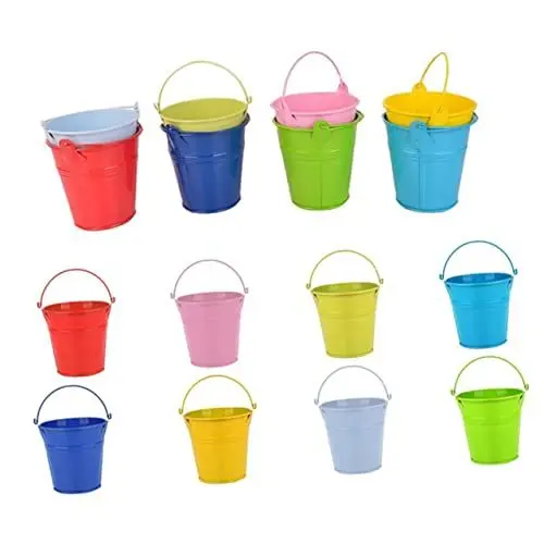 Produktbild: Happyyami 6 Stk Balkon Garten Töpfe Hängende Blumentöpfe Aus Eisen Balkonpflanze Pflanzer Korbpflanzer Mini-Eimer Mini-blumentöpfe Aus Metall Eimer Blumenhalter Tragbar Der Zaun Kind