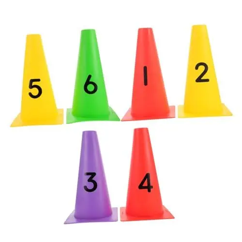 Produktbild: Happyyami 6st Trainingshilfen Beweglichkeitsübungen Spotmarkierungen Für Den Sport Fußballkegel Mit Nummerierung Trainingskegel Für Bohrer Fußball Sportkegel Outdoor-Court-Band Plastik