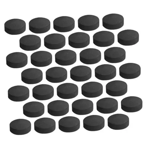 Produktbild: Happyyami 70 Stück Schnell brennende Holzkohle Feuerholzkohle erhitzen brennende Kohletabletten Instant-Kohlescheibe Campingkohle Feuerkohle Tabletten Herd Kohle Grillkohle im Freien Black