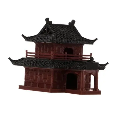 Produktbild: Happyyami Antikes Gebäudemodell Gartenpavillon kulturerbe Fairy Garden Dekoration Dekorationsfigur Modellbau Bonsai Dekoration Mini-Pavillon-Ornamente kleine Pagodenstatue Plastik Brown