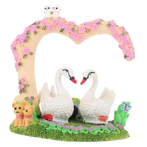 Produktbild: Happyyami Mini-Aquarium-Ornament Harz Schwan Aquarium-zubehör Realistisches Schwan- Einfach Zu Platzieren