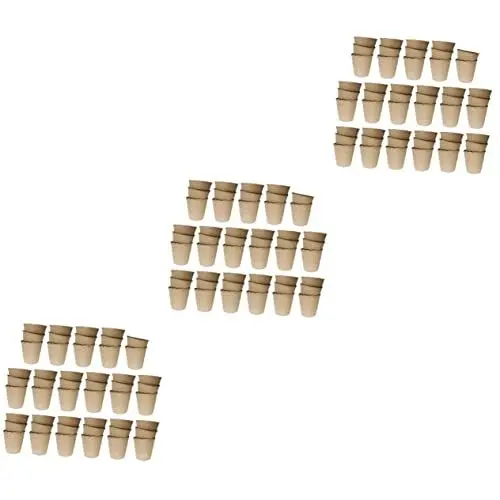 Produktbild: Happyyami Blumentöpfe 3 Sätze 50 Stück Runder Blumentopf Papier Rundes Serviertablett Kunststoff Rundes Tablett Vorspeisentablett Fruchtfleisch Baumschulpflanzen Tasse Biologisch Abbaubare