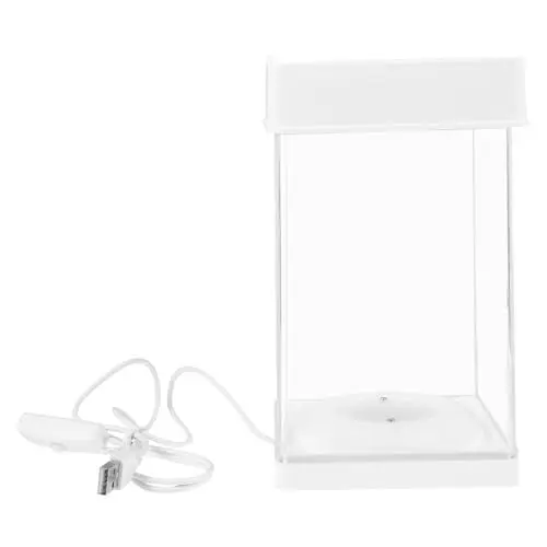 Produktbild: Happyyami Transparentes Aquarium Mit Licht Kleiner Kunststoff-fischbehälter Für Büro Und Für Betta-Fische Und Dekorativ