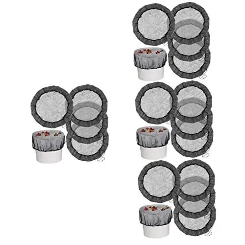 Produktbild: Happyyami Eimer Schutzplane Gartenmöbel 16 Stück Eimerabdeckung Schwarz Staubschutz Polyester Outdoor