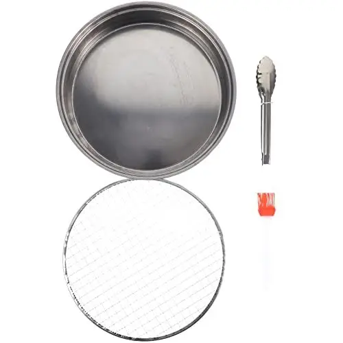 Produktbild: Happyyami Einweggrill Tragbarer Holzkohlegrill Mini-bbq Outdoor-grill Herd-set Mit Edelstahlgehäuse Langlebig Und Sicher Für Camping Und Reisen