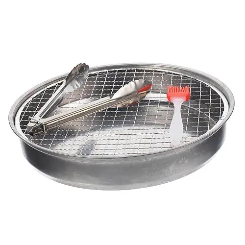 Produktbild: Happyyami Einweggrill Tragbarer Holzkohlegrill Mini-bbq Outdoor-grill Mit Edelstahlgehäuse Langer Grillrost Für Camping Parks Und Reisen