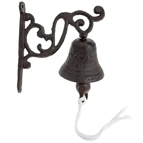 Produktbild: Happyyami Eisen- Wandglocke Willkommensschild Rustikaler Stil Türklingel Manuell Schütteln Außenglocke Metall- Dinner- Glocke an Der Wand Befestigte Hängende Glocke für Haus Gartenschule