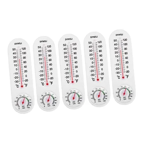 Produktbild: Happyyami Garten 5St Hygrometer Feuchtigkeitsmesser für Freilandpflanzen es Thermometer thermometer+innen thermometer innen Außenthermometer Innenthermometer Gartenthermometer Streifen Weiß