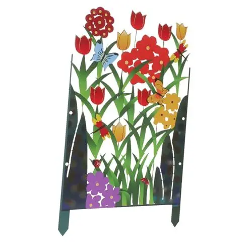 Produktbild: Happyyami Gartendekoration Gartenzaun aus Metall DIY Eisenzaun Gartenbarriereplatten Pflanzendekor Tier Landschaftszaun Balkonumrandung, Grenzzaun Biene schmücken Plugin der Zaun c30 Rasen