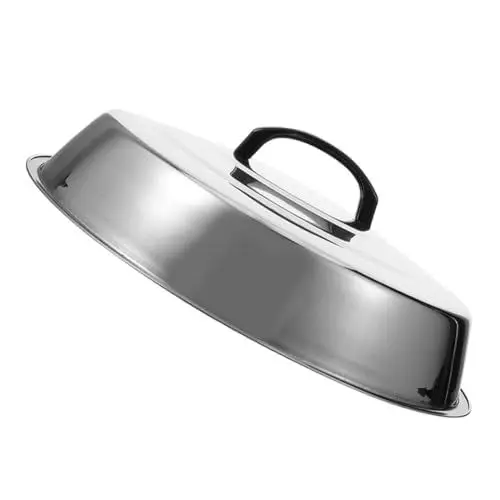 Produktbild: Happyyami Grillabdeckung Für Den Außenbereich Grillpfanne Kochgeschirrdeckel Spritzschutz Für Die Mikrowelle Soßentopf Deckel Grillabdeckung Begießen Grillkuppel Rostfreier Stahl Silver
