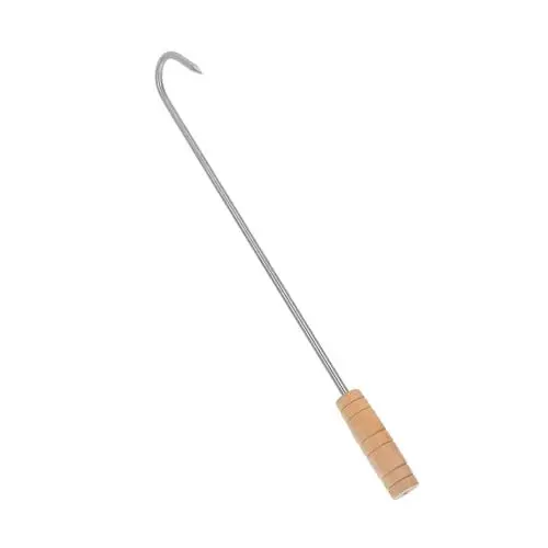 Produktbild: Happyyami Grillhaken fleischhaken grillutensilien Outdoor-Kochen grillzubehör picknick Barbecue-Werkzeug Fleisch haken BBQ-Fleischwender Fleischzieher Fleischschneider aus Edelstahl Holz