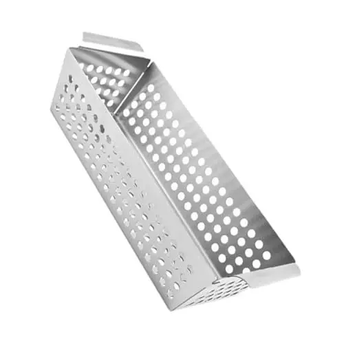 Produktbild: Happyyami Edelstahl Grillkorb Mit Doppelgriffen Perforierte BBQ Grillpfanne Für Den Außenbereich Wiederverwendbarer Grillkorb Für Effektives Grillen