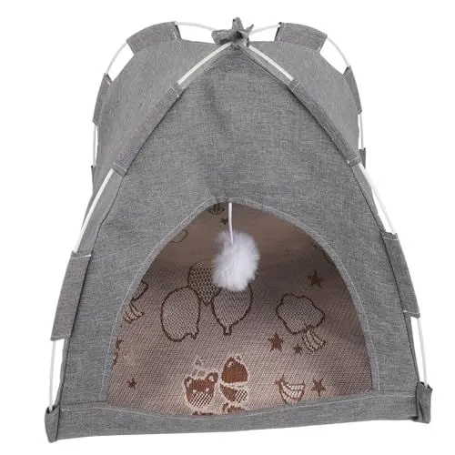Produktbild: Happyyami Katzentent Und Hundezelt Für Sommer Atmungsaktive Tragbare Haustierunterkunft Für Drinnen Und Draußen Für Kleine Hunde Katzen Und Welpen Leicht Aufzustellen Und Sicher