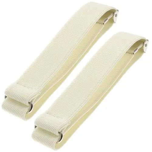 Produktbild: Happyyami 1 Paar WeißE Elastische ÄRmelhalter Damen Herren ArmbäNder HemdäRmel Polyester Seide Und GummibandIdeal FüR Dekoration Armbänder Unisex Armreif für Frauen Männer