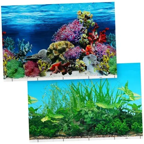 Produktbild: Happyyami Hintergrundaufkleber 3D Aquariumdekoration Fisch-tapete Aquarien Unterwasserkulisse Hintergrundbilder Für Fischbecken Tapete Mit Glasaufklebern X Zoll Das Meer Tapetenkleber