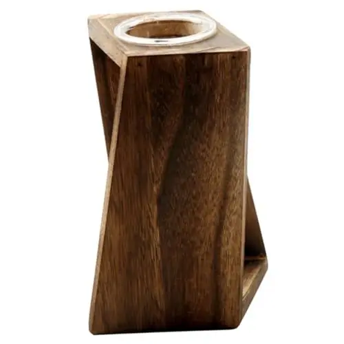 Produktbild: Happyyami Hydroponisches Pflanzen-Terrarium Mit Holzständer Vase Für Luftpflanzen Aquatische Pflanzen Und Dekoration Im Wohn Und Arbeitsbereich