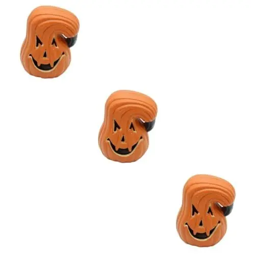 Produktbild: Happyyami Jack-o-Laterne 3St Kürbis Laterne Ornament Halloween-Kürbis-Herzstück Halloween-LED-Kürbislichter Halloween-Dekorationen Kürbisdekoration leuchtende Kürbisse großer Kürbis Statue