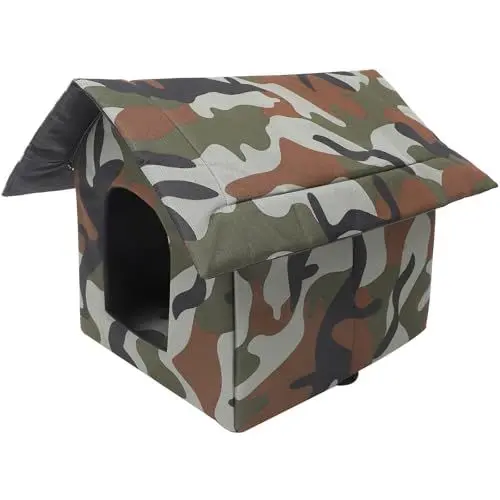 Produktbild: Happyyami Katzenschutz Im Freien Outdoor-katzenhaus Für Den Winter Isoliertes Katzenhaus Beheiztes Katzenbett Warme Katzenhöhle Katzenhaus Im Freien Hundehütte Haustier Stoff Zelt Draussen