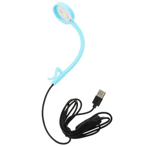 Produktbild: Happyyami Kleines Aquarium Licht Uv Wasser Aquarienpflanze Spektrum Aquariumlicht Treibholz Usb Schwanenhals Tank Glühen Anlage Nackenlicht Baum Panzer Luft Lampen Welle Led Plastik Sky-blue