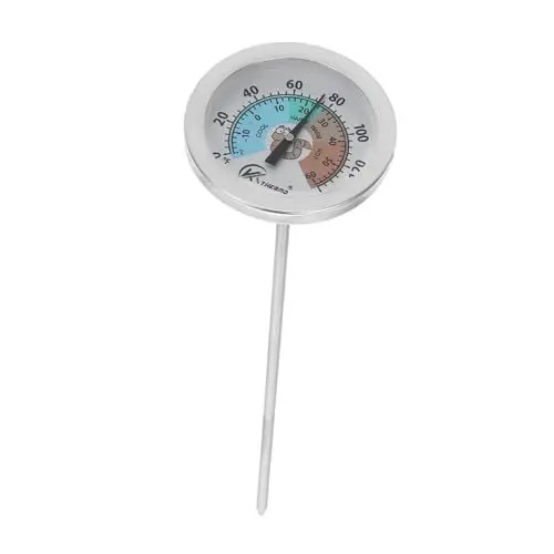 Produktbild: Happyyami Kompost-bodenthermometer Mit Langem Stiel Für Den Garten, Edelstahl-bodenprüfthermometer Fahrenheit Und Celsius, Silber