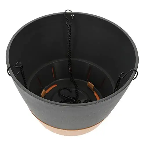 Produktbild: Happyyami Pflanzenkübel Kunststoffbehälter Hängend Hängende Blumenkühlkörper Korb Wand Pflanzer Holder Sukkulente Topf Kräuterkräuter Für Innenbalkon Terrasse Home Office Terrasse Schwarz Blumentöpfe