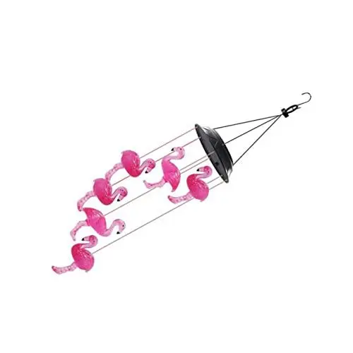 Produktbild: Happyyami Solar-Flamingo Solarleuchte Für Den Garten Solarwindglockenlampe Flamingo-solar-Windspiel-licht Solarlicht Für Zuhause Terrassenwindglocke Plastik Scheinen Mit Lichtern