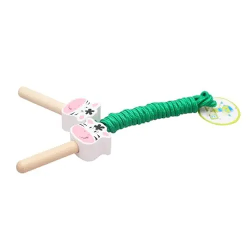 Produktbild: Happyyami Tierische -springseil Mit Verstellbarem Holzgriff Farbenfrohes Langlebiges Fitnessgerät Für Milchkuh-design Für Sporttraining Und Fitnessübungen