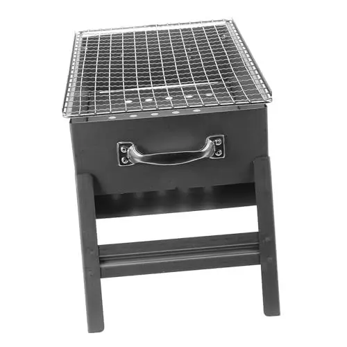 Produktbild: Happyyami Tragbarer Grill Camping Grill Holzkohle Grillen Grillrost Grillen mit Holzkohle Lagerfeuergrills Kochgrill Reisegrill Camping-Ausrüstung Holzkohlegrill Zink-Eisen-Legierung Silver