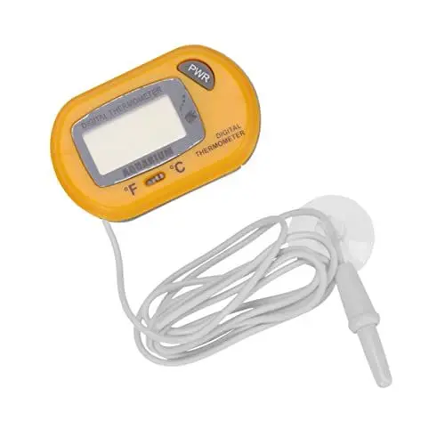 Produktbild: Happyyami Mini Digital Thermometer Für Aquarien Präzises Wasserdichtes Thermometer Für Fischbecken Kompaktes Design Gelb Für Innen Und Außenanwendungen