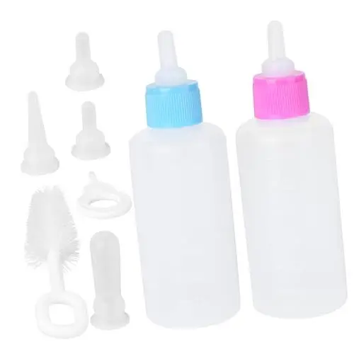 Produktbild: Happyyami Welpe 2 Sätze Haustier-Futter-Set Tierfütterungsflasche Katzenflasche für Neugeborene Haustier-Set Tier-Kit Futterspender für Haustiere Pflegeset für Haustiere pp