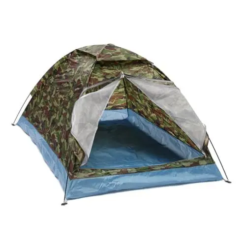 Produktbild: Happyyami Doppelpersonen Campingzelt Camouflage Einlagiges Familienzelt Für Indoor Und Outdoor Faltbares Strandzelt Ideal Für Camping Strandpartys Und Outdoor Aktivitäten