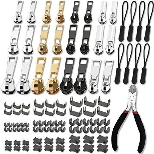 Produktbild: Haraqi 105 Stück Reißverschluss Reparatur Set,Reisverschlussreparaturset Zipper, Zipper, Ersatz Reissverschluss Zipper, Reißverschluss Reparaturset Zipper, Reißverschluss (3 Größen: #3/5/8)