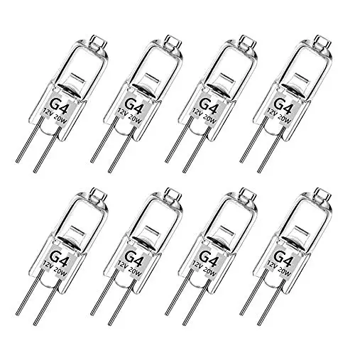 Produktbild: Haraqi G4 halogenlampen，8 Stück 20 Watt G4 Halogen-Stiftsockellampe Kapselglühlampen Halogenlampen, 300lm 2800K Warmweiß Dimmbar (Energieklasse G)