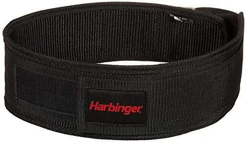Produktbild: Harbinger 360890 Nylon Gewichthebergürtel für Gewichtheber, 4 Zoll, Fitness Krafttraining, Schwarz,Medium