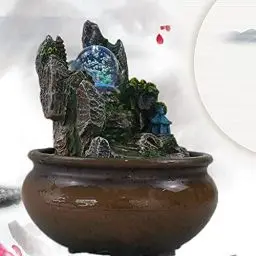 Produktbild: HarBin-Star Zimmerbrunnen Tischbrunnen, Tischbrunnen Springbrunnen Brunnen Polyresin Springbrunnen LED-Beleuchtung Mehrfarbig für Gelegenheiten Schlafzimmer Wohnzimmer Studie