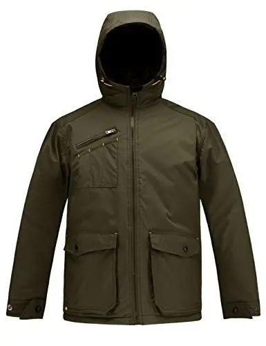Produktbild: HARD LAND Herren Taktische Jacke Arbeitsjacke Wasserdichter Parka Mountain mit Kapuze Isolierter Wintermantel Outdoor Armeegrün XXL