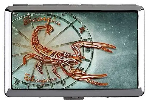 Produktbild: Hard Box Full Pack Zigarettenetui, Skorpion Sternzeichen Sternbild Astrologie Themen aus Metall Tasche Visitenkartenetui
