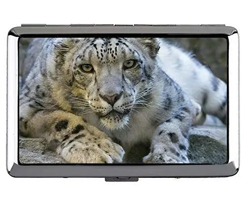 Produktbild: Hard Box Full Pack Zigarettenetui, Snow Leopard Wild Leopard Metalltasche Visitenkartenetui